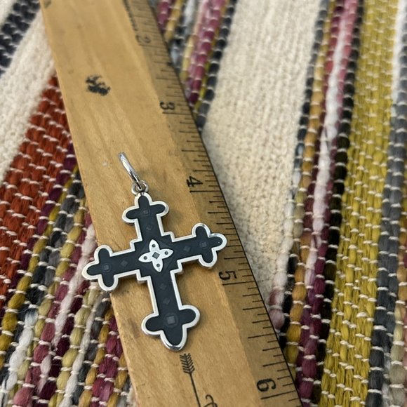 Colby Davis of Boston Byzantine Cross Sterling and Enamel - Picture 3 of 5